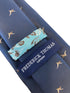 navy mens tie with pterodactyl flying dinosaur quirky design